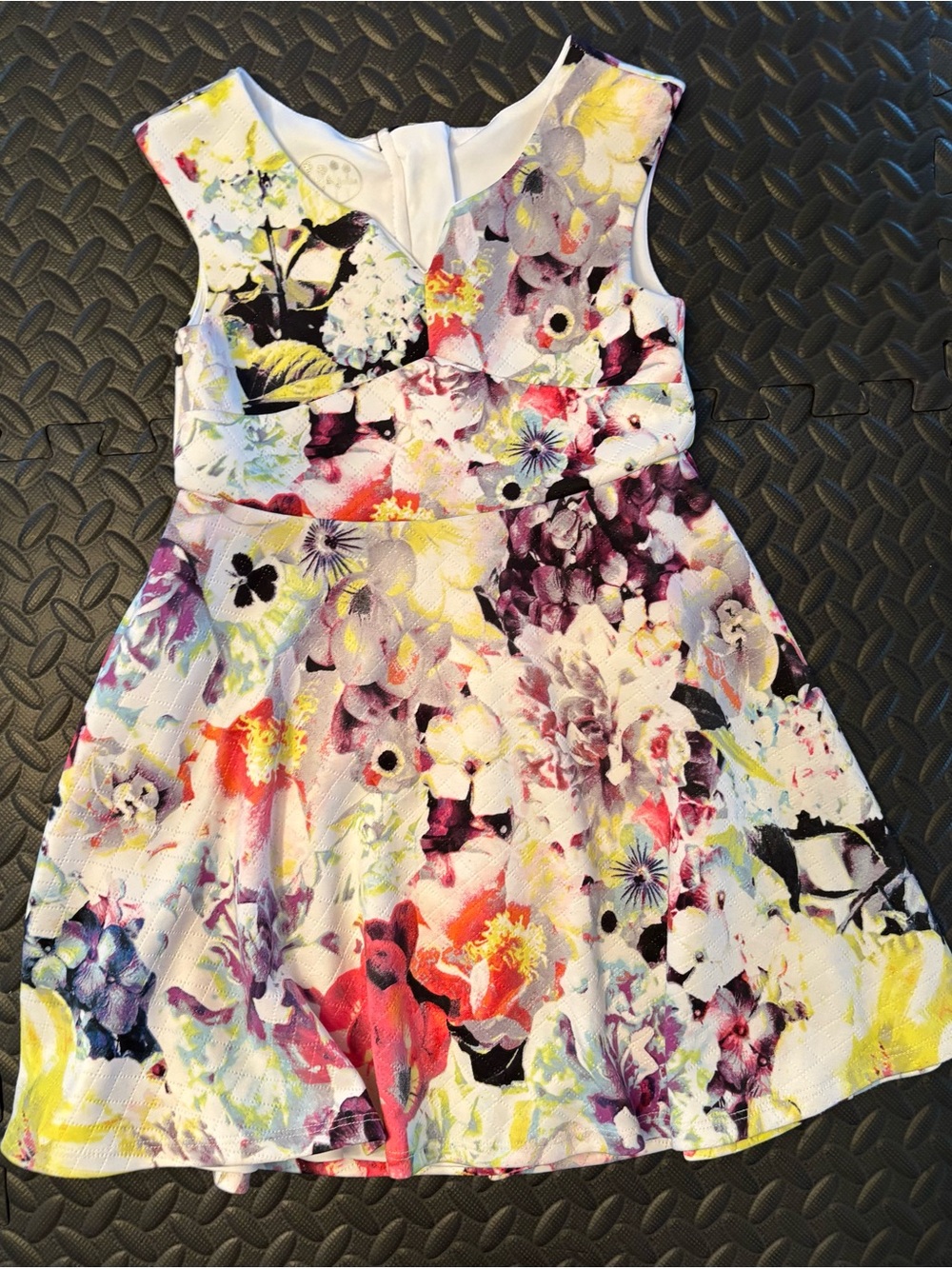 Floral Fit-and-Flare Kids Dress in Multicolor, Size 7. Pippa & Julie
